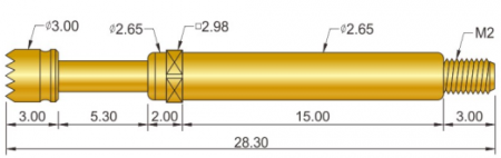 探针大电流针120 针的头部直径是3.0 螺纹针 大电流针 针的总长是