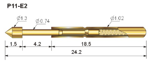 探针国产PA11-Q1  直上四爪全镀金 针的外径是1.02mm 弹簧