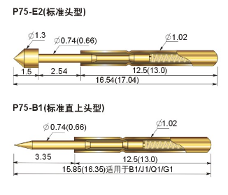 探针国产 [A75-D2 大圆头全镀金 针的外径是1.02mm 弹簧针