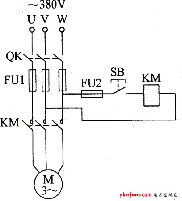三相异步电动机点动控制电路-华强资讯-华强电子网