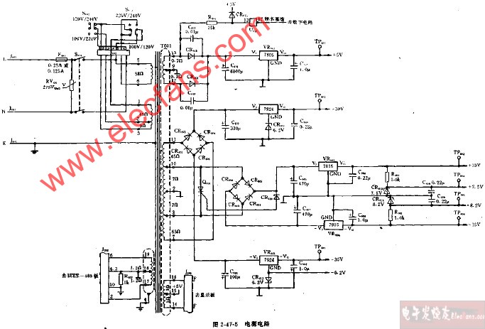 电源电路图          max133 max134组成数字万用表的基本电路图(仅