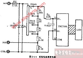 dt830型直流电流测量电路图