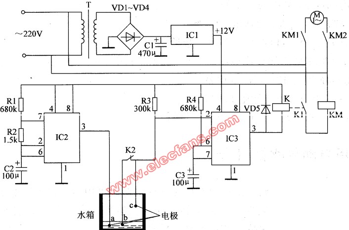 农用自动供水器电路图(5)