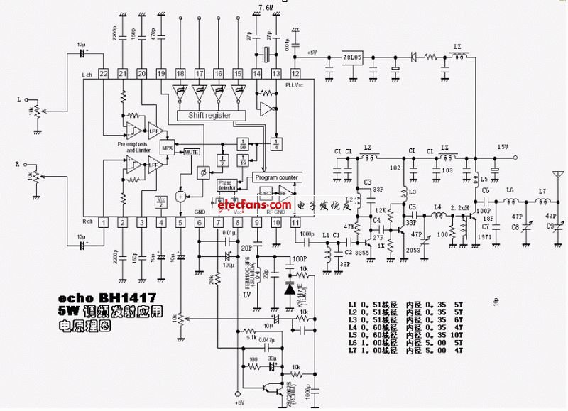 bh1417调频发射电路