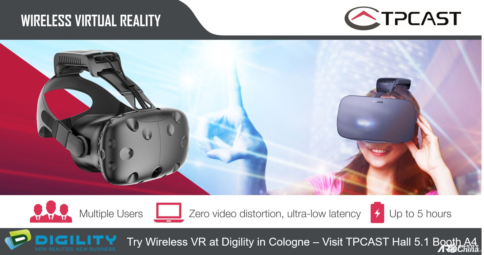 TPCAST将在博览会上演示其商业版无线适配器,实现多人无线VR