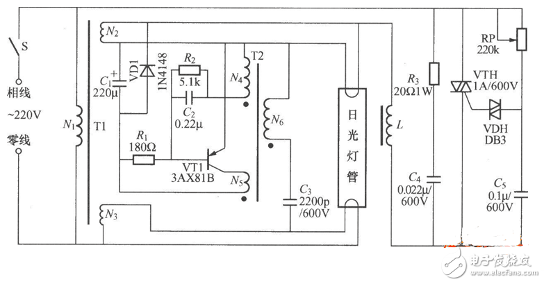 无极调光台灯电路图大全（脉宽调制/LS7232/红外遥控调光电路）