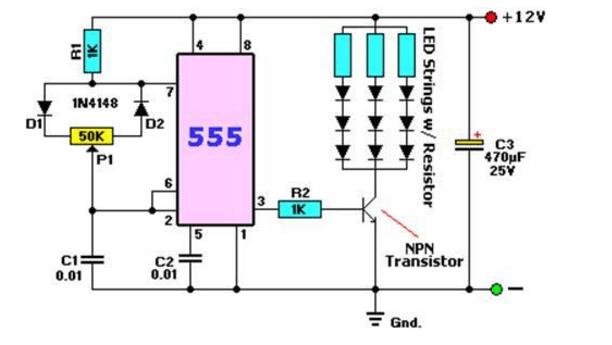555脈沖寬度調(diào)制電路