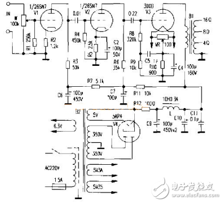 300b单端胆机电路图（六款模拟电路设计原理图详解）