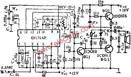 D7176AP伴音电路的应用电路图  www、elecfans、com