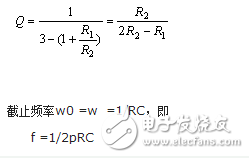 如图所示：二阶低通滤波器电路图  品质因数表明了滤波器通带的状态。一般要求Q=0.707。  由此可以得到