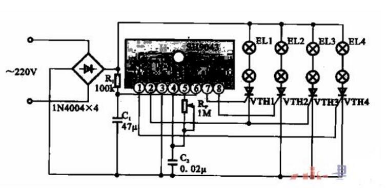 5款简单跑马灯电路图大全（八路跑马灯/CD4017/SH9043跑马灯电路图分享）