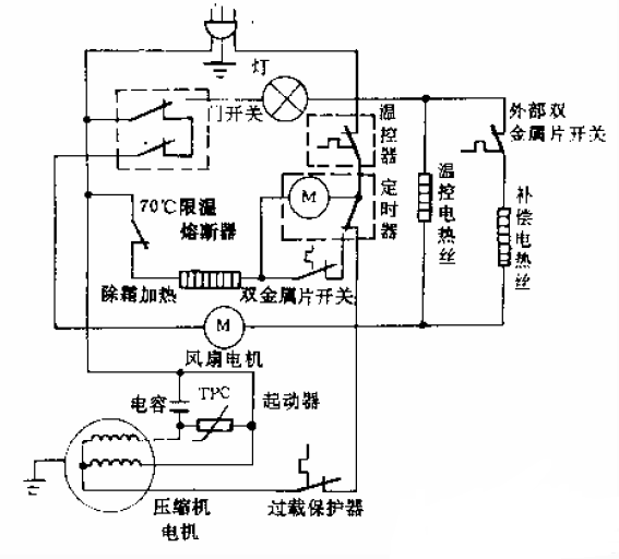 华凌牌BCD-178W、BCD-182W型电冰箱电路