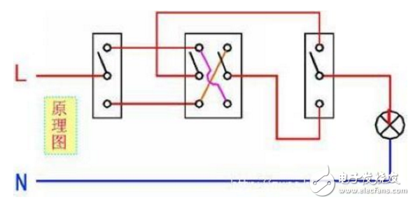 双控开关接线图,双控开关电路图