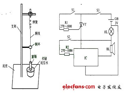 简易地震报警器电路