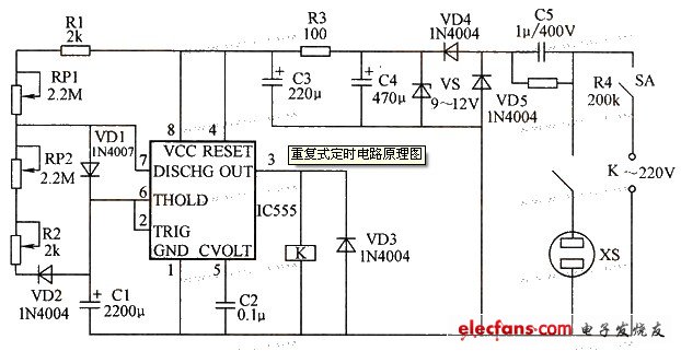 重复式定时电路图