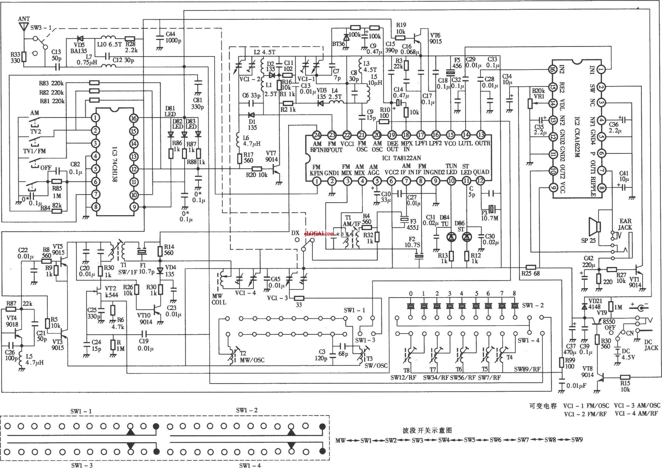 德生9700型收音机电路