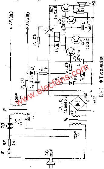 电子灭鼠器电路  www。elecfans。com