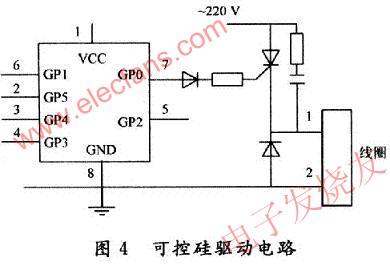 可控硅選用btl51,根據bt151的參數,單片機的高電平輸出就可以直接驅動