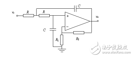 二阶有源低通滤波器电路图
