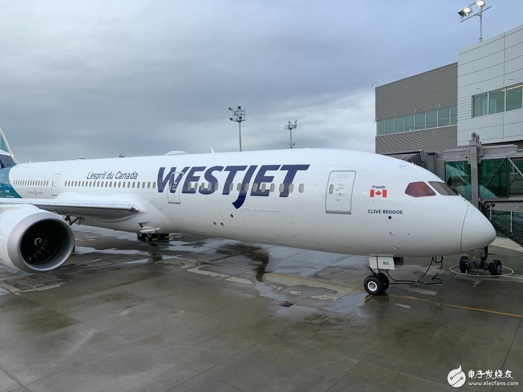 西捷航空接收首架波音787-9梦想飞机机内设三舱总共可载客320人